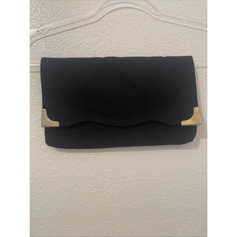 Vintage Clutch Purse Evening Handbag Linen Swafford USA Originals Black